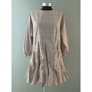 Storia Mini Dress Womens M Pink Floral Babydoll Cottagecore Prairie Twirl